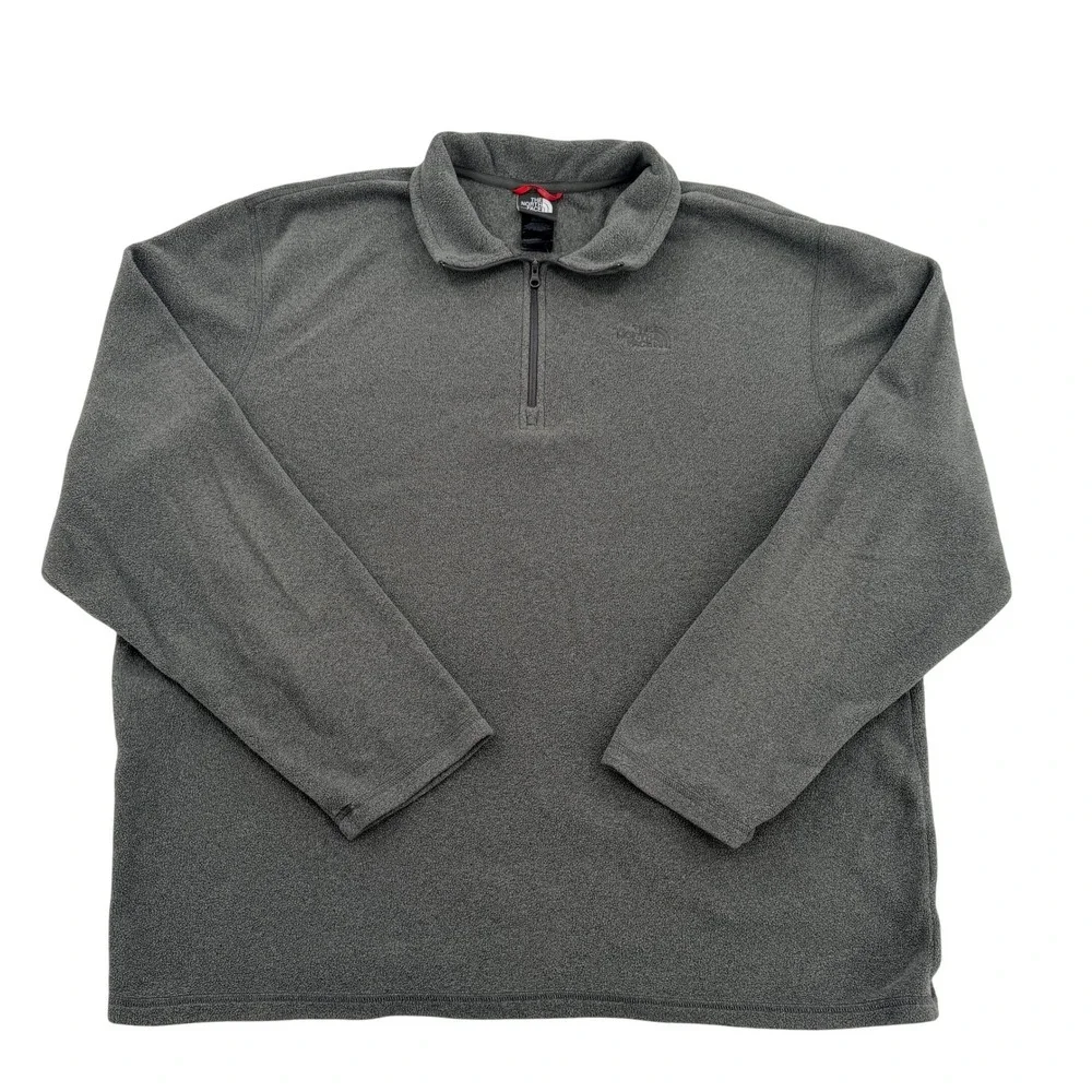 The North Face Gray TKA 100 Quarter Zip Fleece Pullover Jacket Charcoal Mens XL